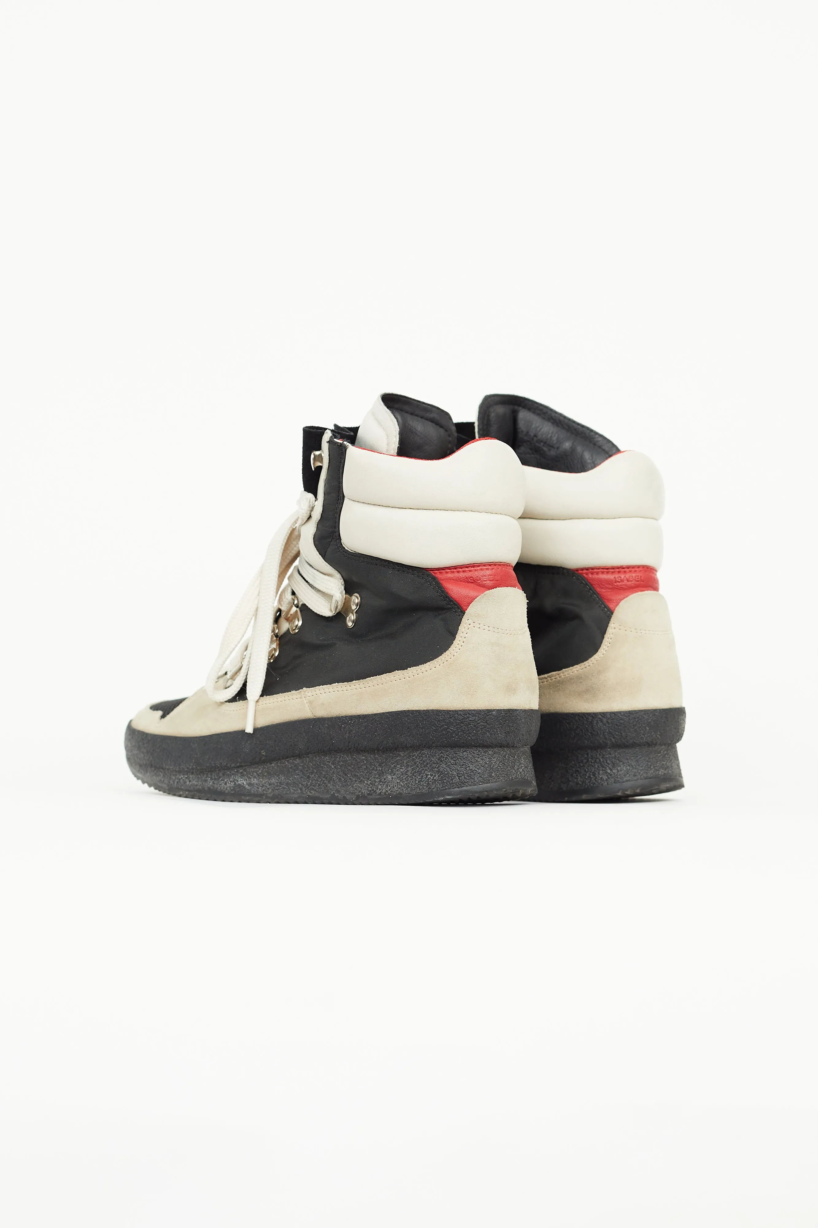 Black & Beige Brendty Lace Up Boot
