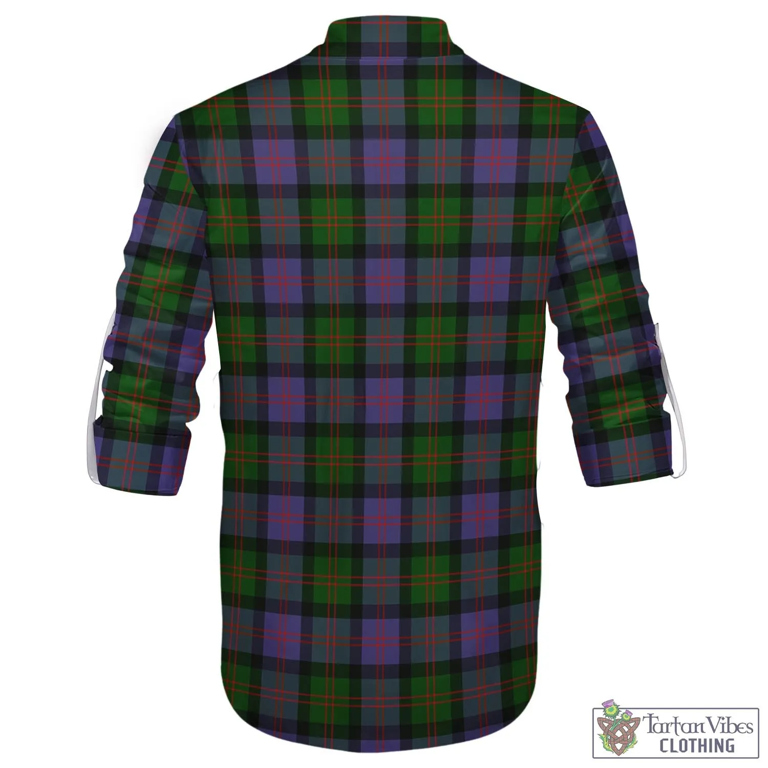 Blair Modern Tartan Men's Scottish Traditional Jacobite Ghillie Kilt Shirt with Family Crest
