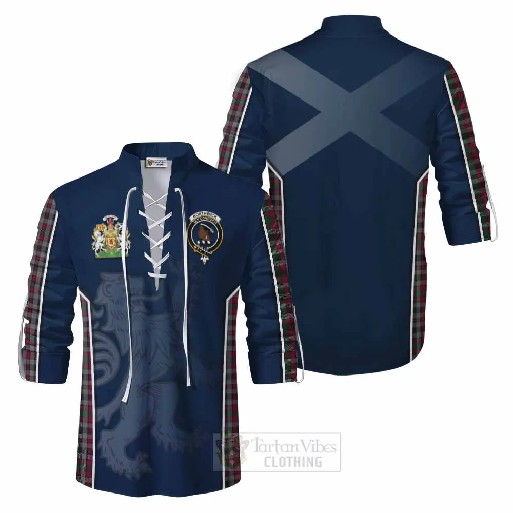 Borthwick Tartan Ghillie Kilt Shirt with Family Crest and Lion Rampant Vibes Sport Style