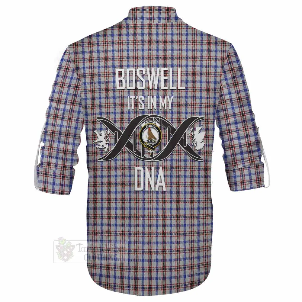 Boswell Tartan Ghillie Kilt Shirt with Family Crest DNA In Me Style