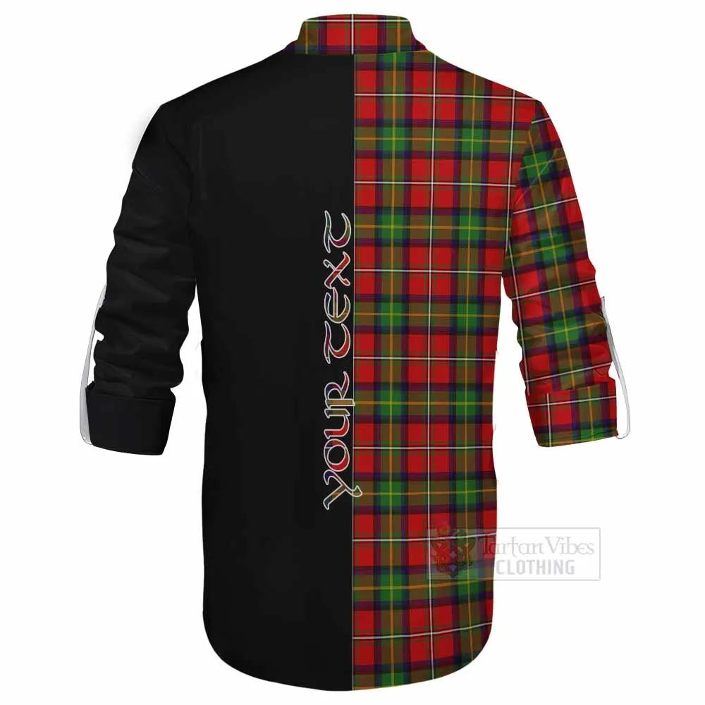 Boyd Tartan Ghillie Kilt Shirt with Family Crest and Half Of Me Style