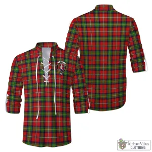 Boyd Tartan Men's Scottish Traditional Jacobite Ghillie Kilt Shirt with Family Crest