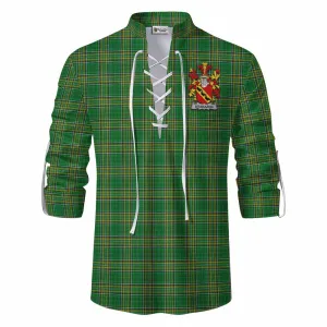Brabazon Irish Clan Tartan Ghillie Kilt Shirt with Coat of Arms