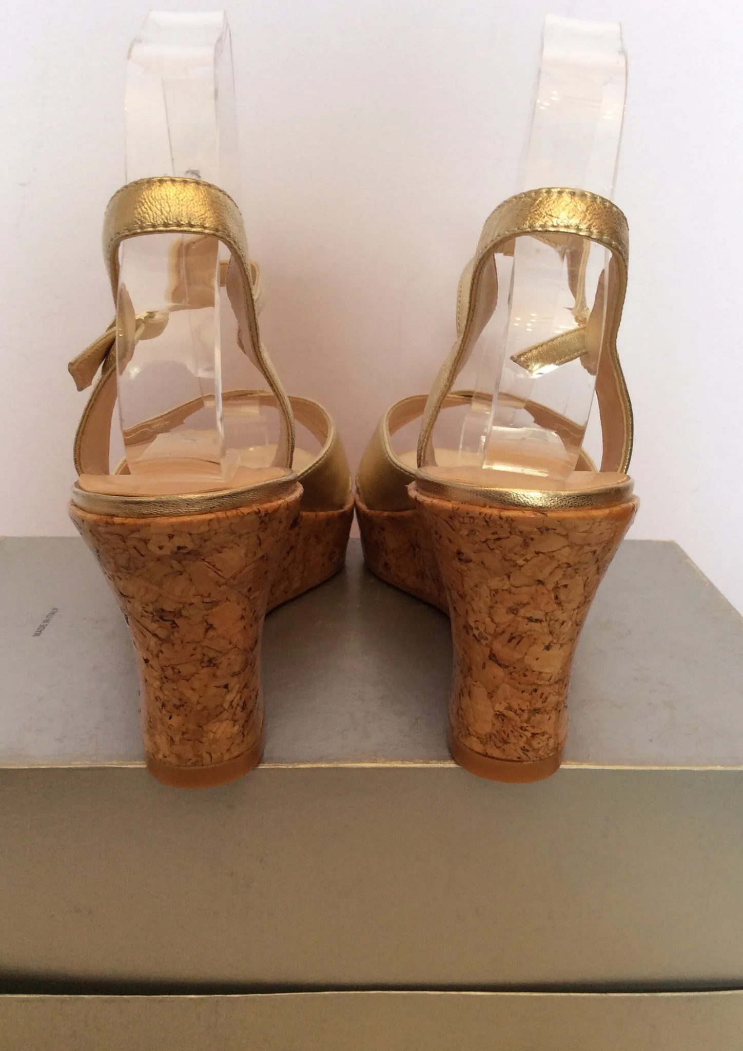 Brand New Dune Gold Wedge Heel Sandals Size 6/39