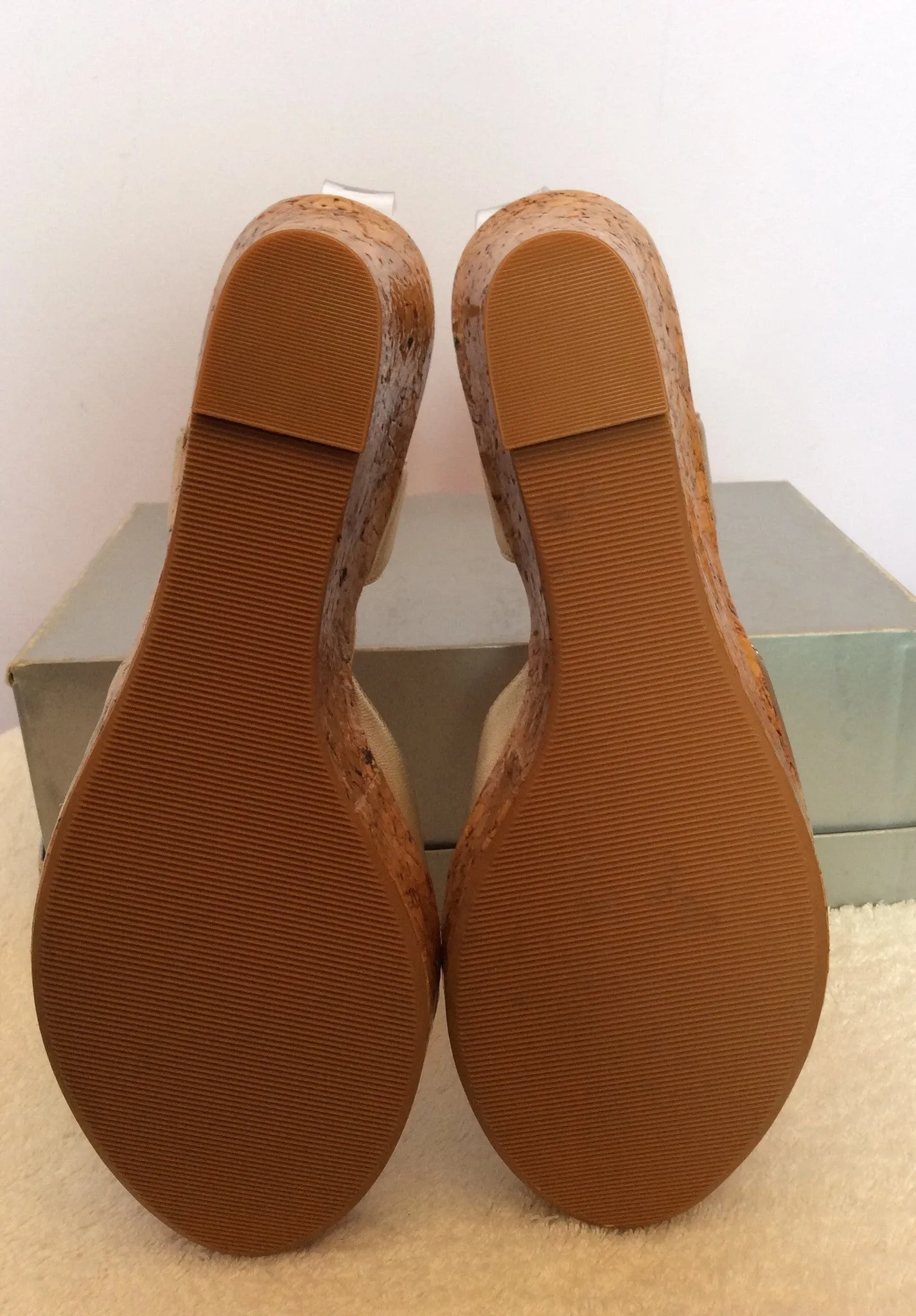 Brand New Dune Gold Wedge Heel Sandals Size 6/39