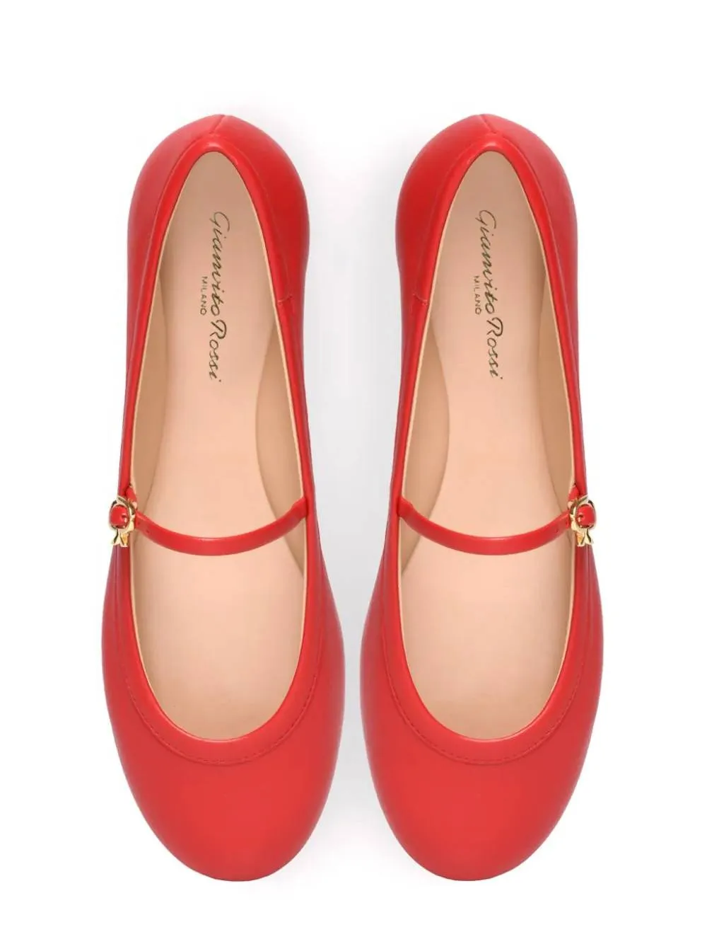 Bright Red Ballerina Flat Shoes