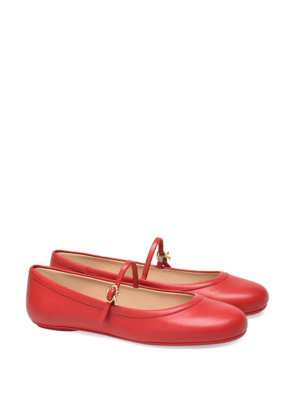 Bright Red Ballerina Flat Shoes