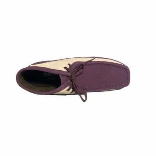 British Walkers New Castle Wallabee Boots Men's Beige and Burgundy Suede