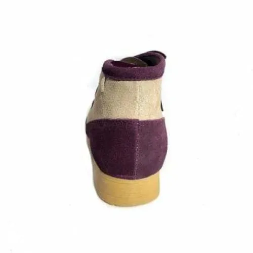 British Walkers New Castle Wallabee Boots Men's Beige and Burgundy Suede