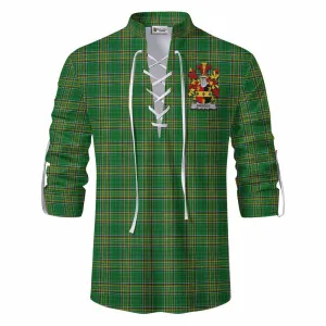 Broder Irish Clan Tartan Ghillie Kilt Shirt with Coat of Arms