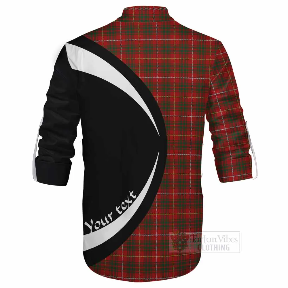 Bruce Tartan Ghillie Kilt Shirt with Family Crest Circle Style