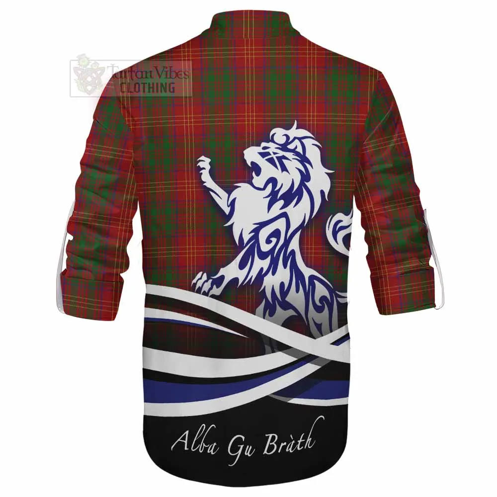 Burns Tartan Ghillie Kilt Shirt with Alba Gu Brath Regal Lion Emblem