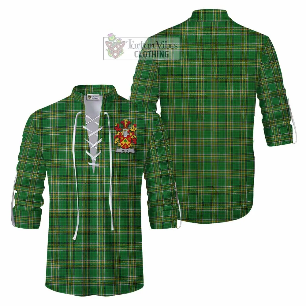 Butt Irish Clan Tartan Ghillie Kilt Shirt with Coat of Arms