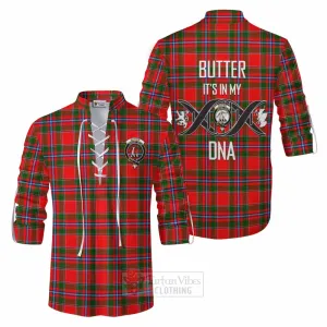 Butter Tartan Ghillie Kilt Shirt with Family Crest DNA In Me Style