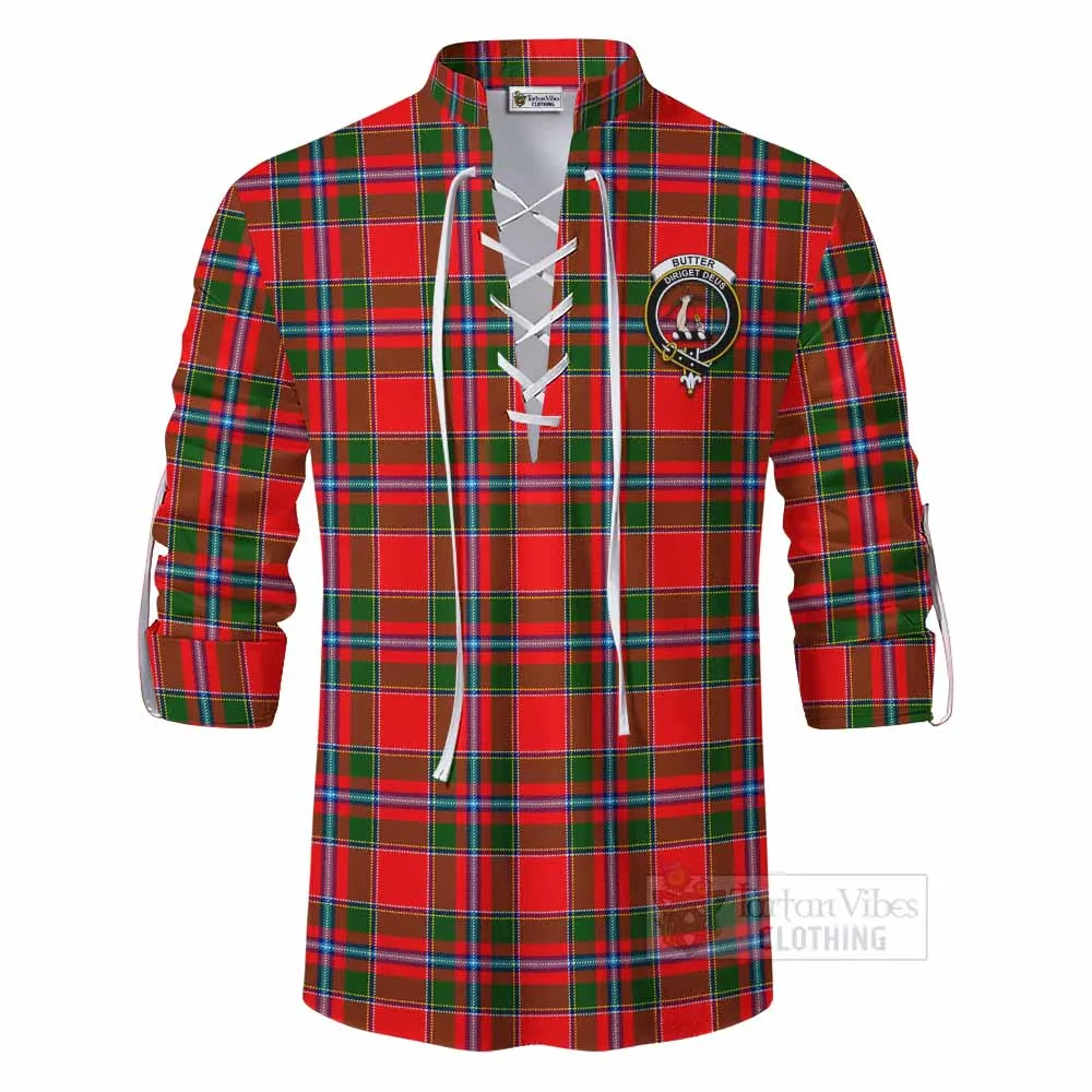 Butter Tartan Ghillie Kilt Shirt with Family Crest DNA In Me Style