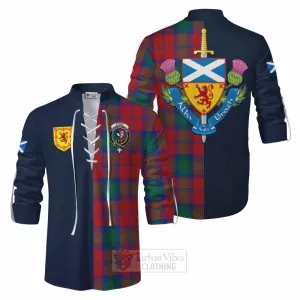 Byres (Byses) Tartan Ghillie Kilt Shirt Alba with Scottish Lion Royal Arm Half Style