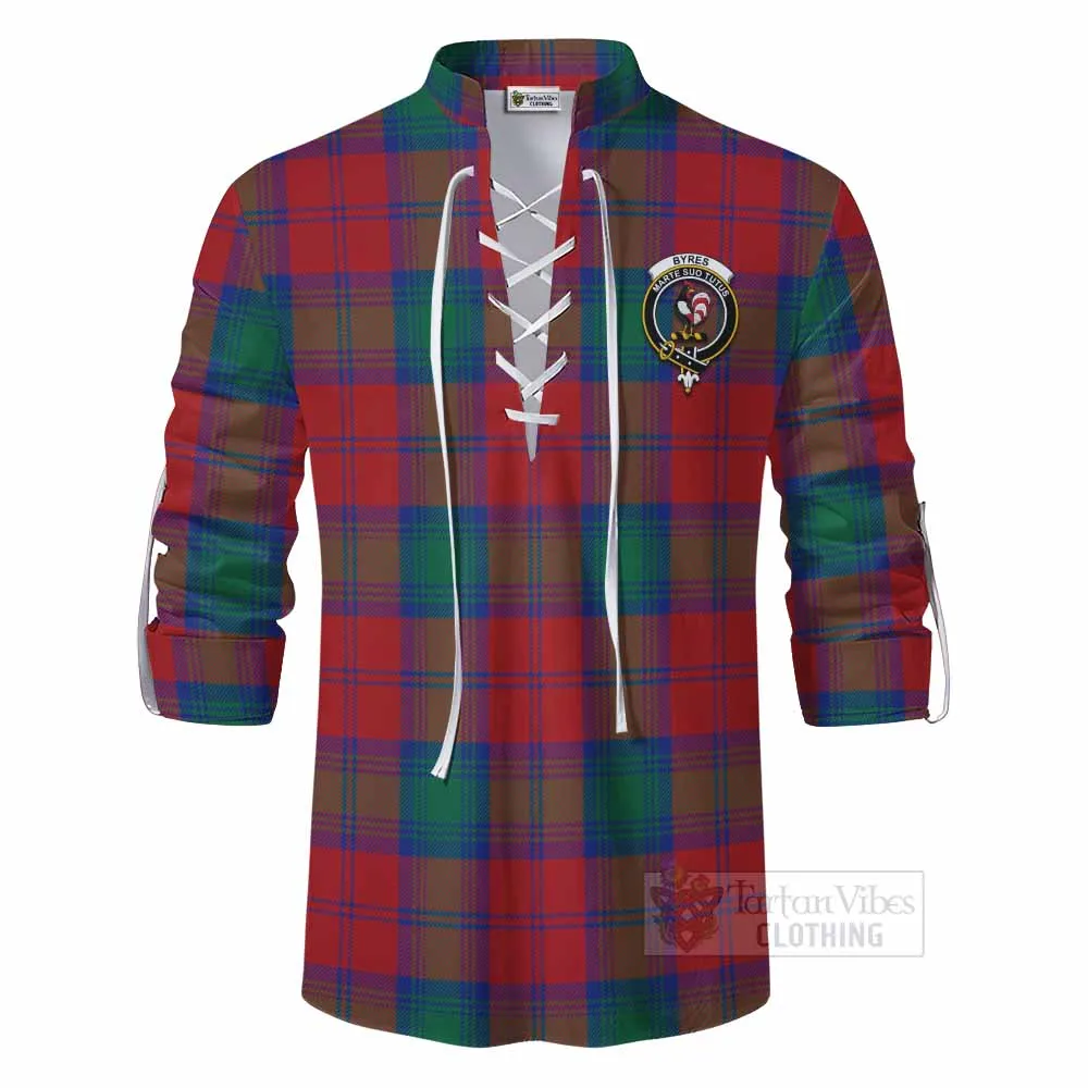 Byres (Byses) Tartan Ghillie Kilt Shirt with Family Crest DNA In Me Style