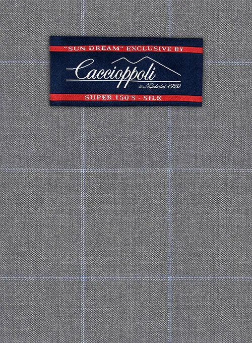 Caccioppoli Sun Dream Jappo Gray Wool Silk Suit