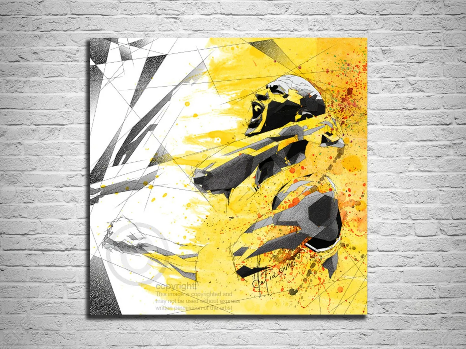 Canvas Print Michael Jordan Basketball Art Print, Sports Illustration, Man Cave Decor, Boys Teen Room Art NBA-MJ01