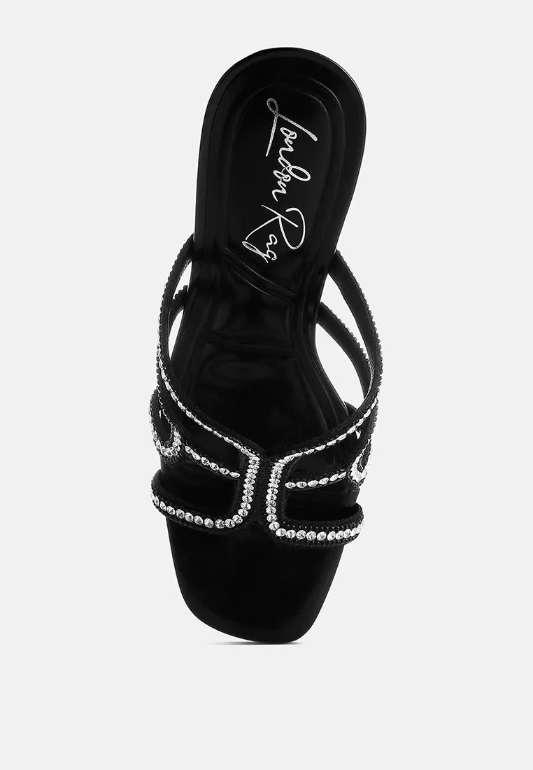Caqueta Metallic Rhinestone Clear Wedge Sandals