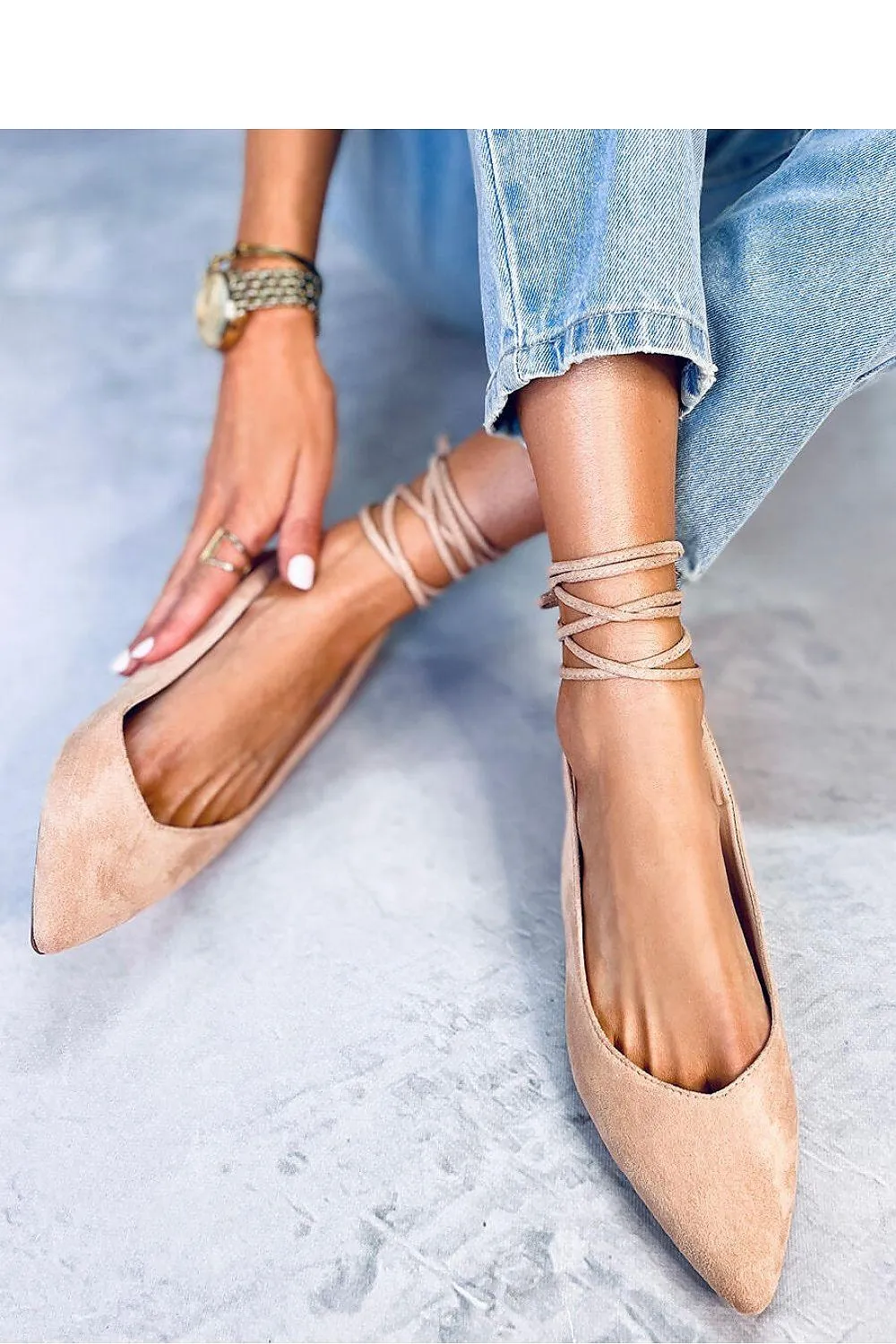 Chic Suede Open Heel Ballerinas - Model 177341