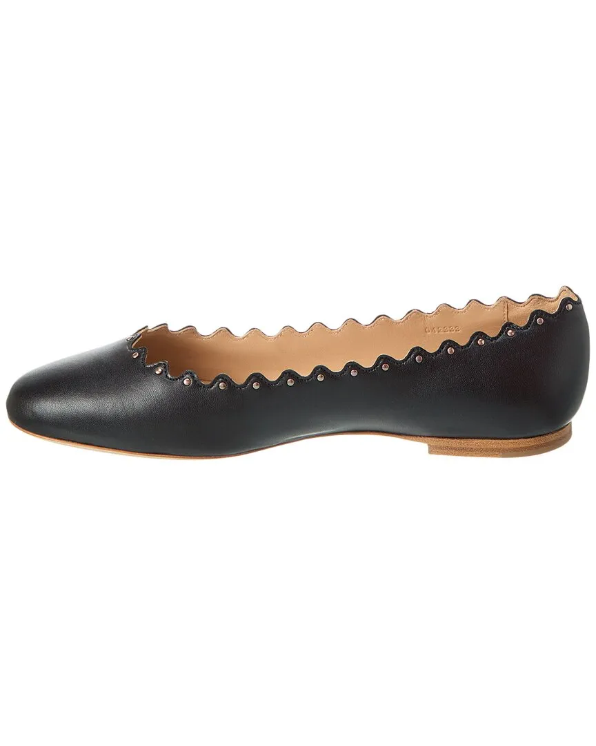 Chloé Lauren Scalloped Leather Ballet Flat