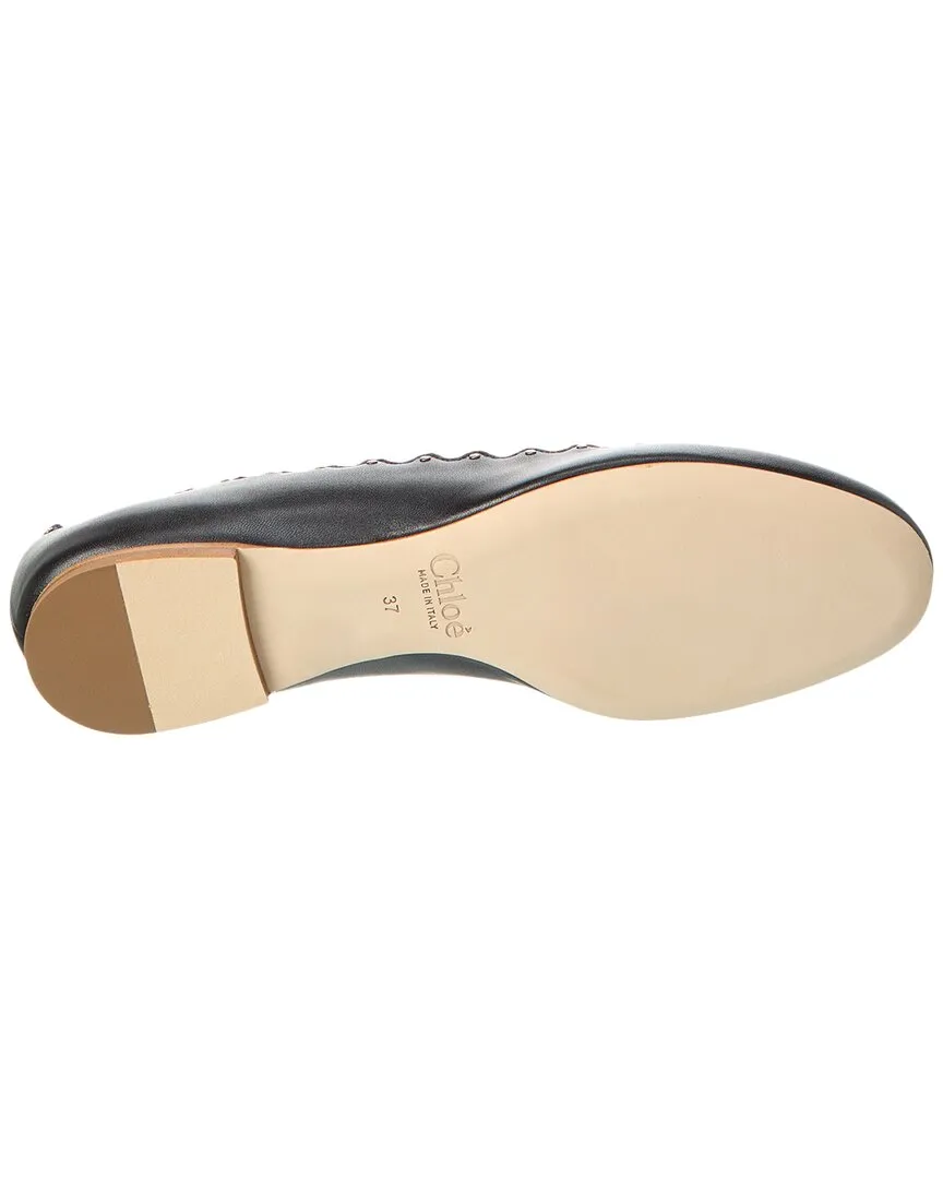 Chloé Lauren Scalloped Leather Ballet Flat
