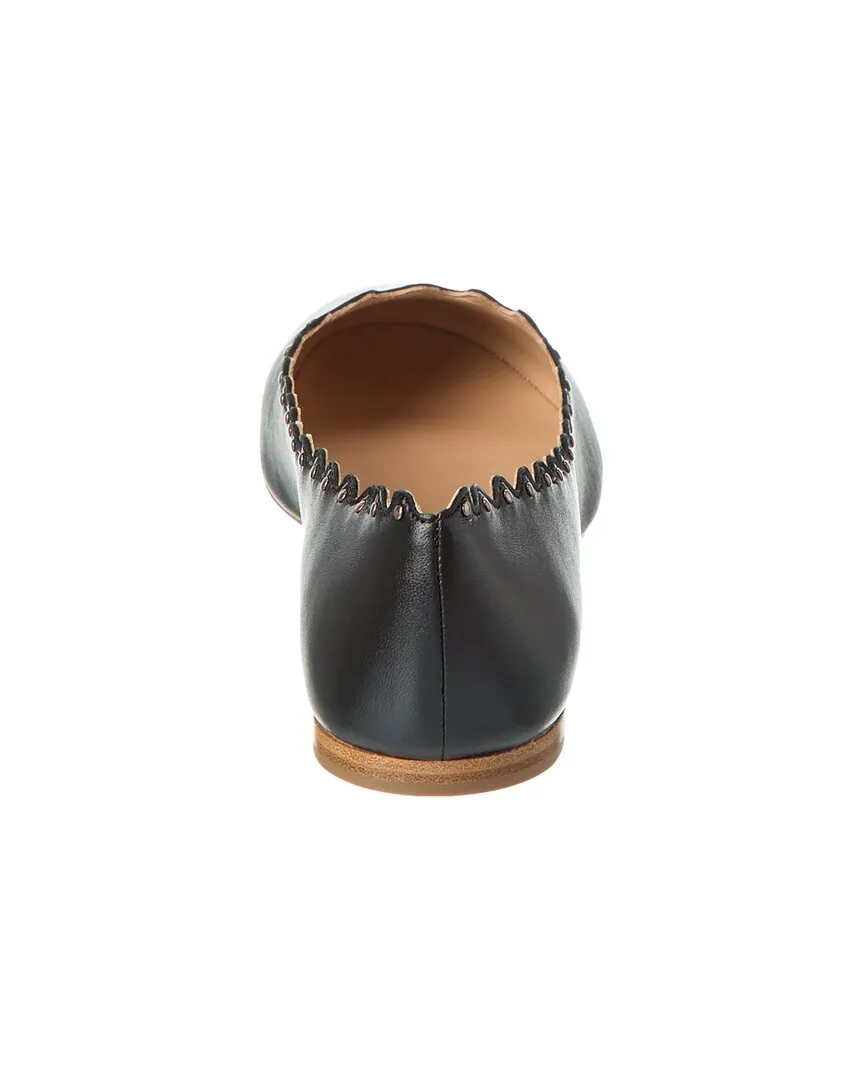 Chloé Lauren Scalloped Leather Ballet Flat