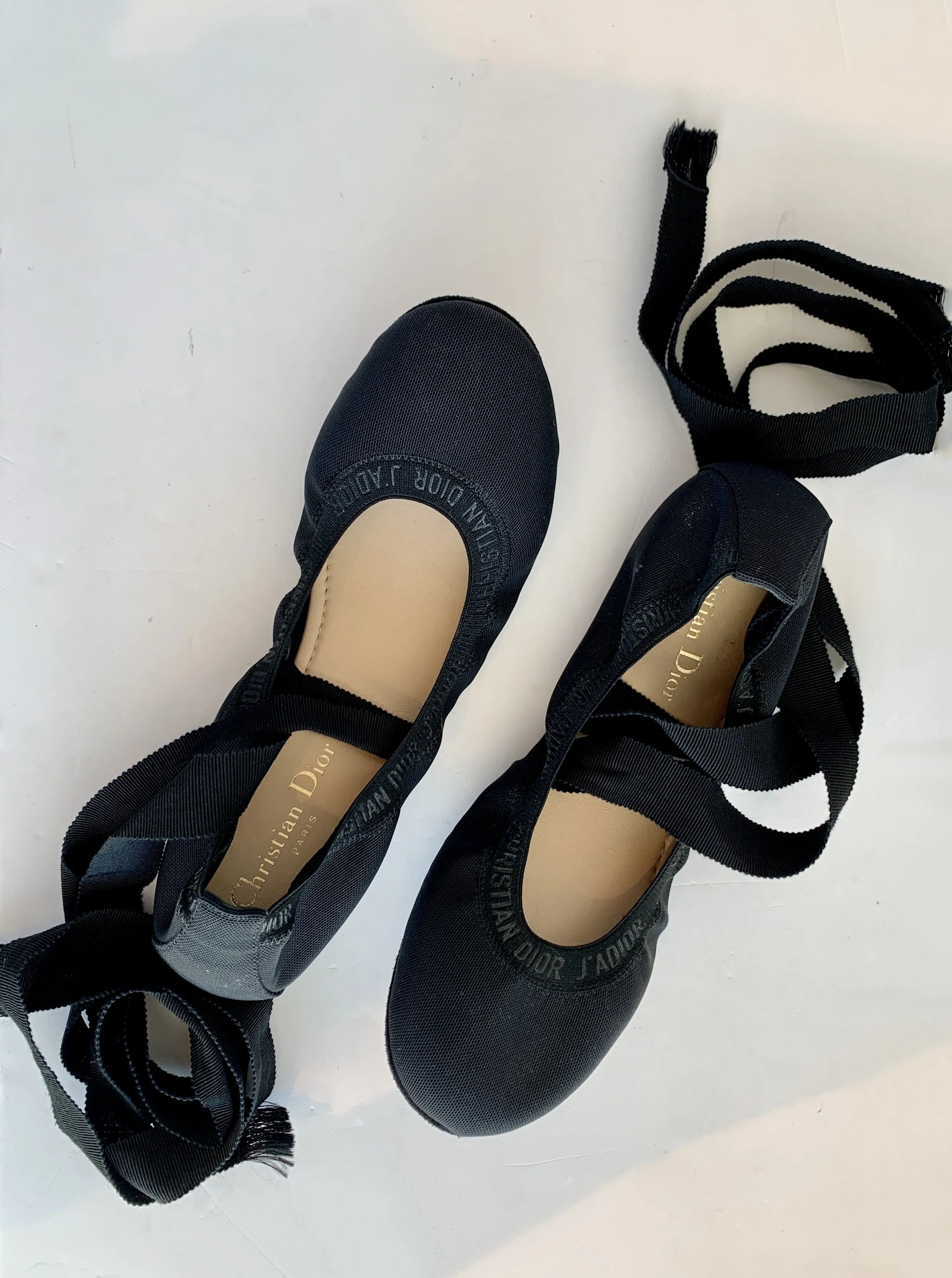 Christian Dior Lace-Up Ballet Flats