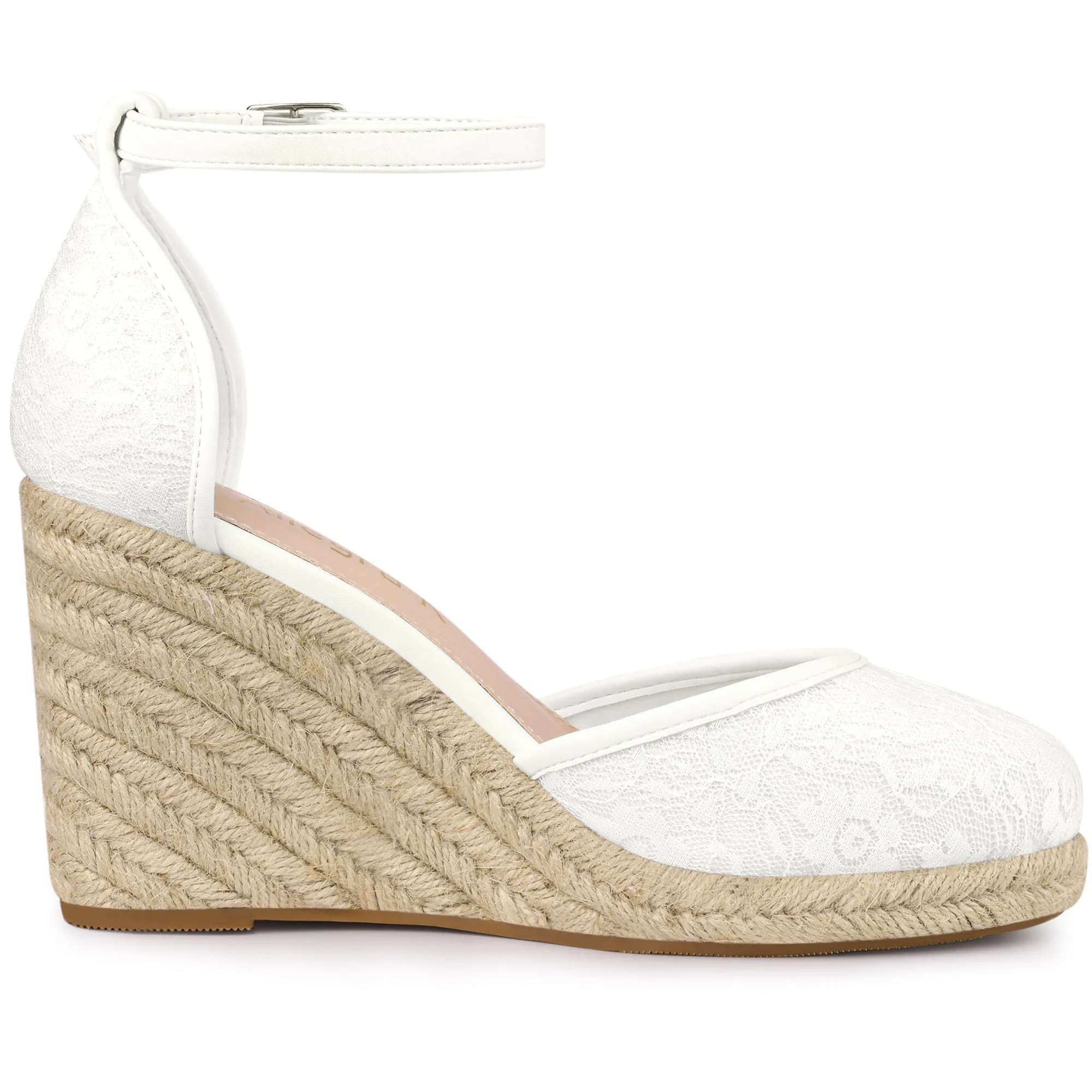 Closed Toe Espadrille Platform Heel Lace Wedge Sandals