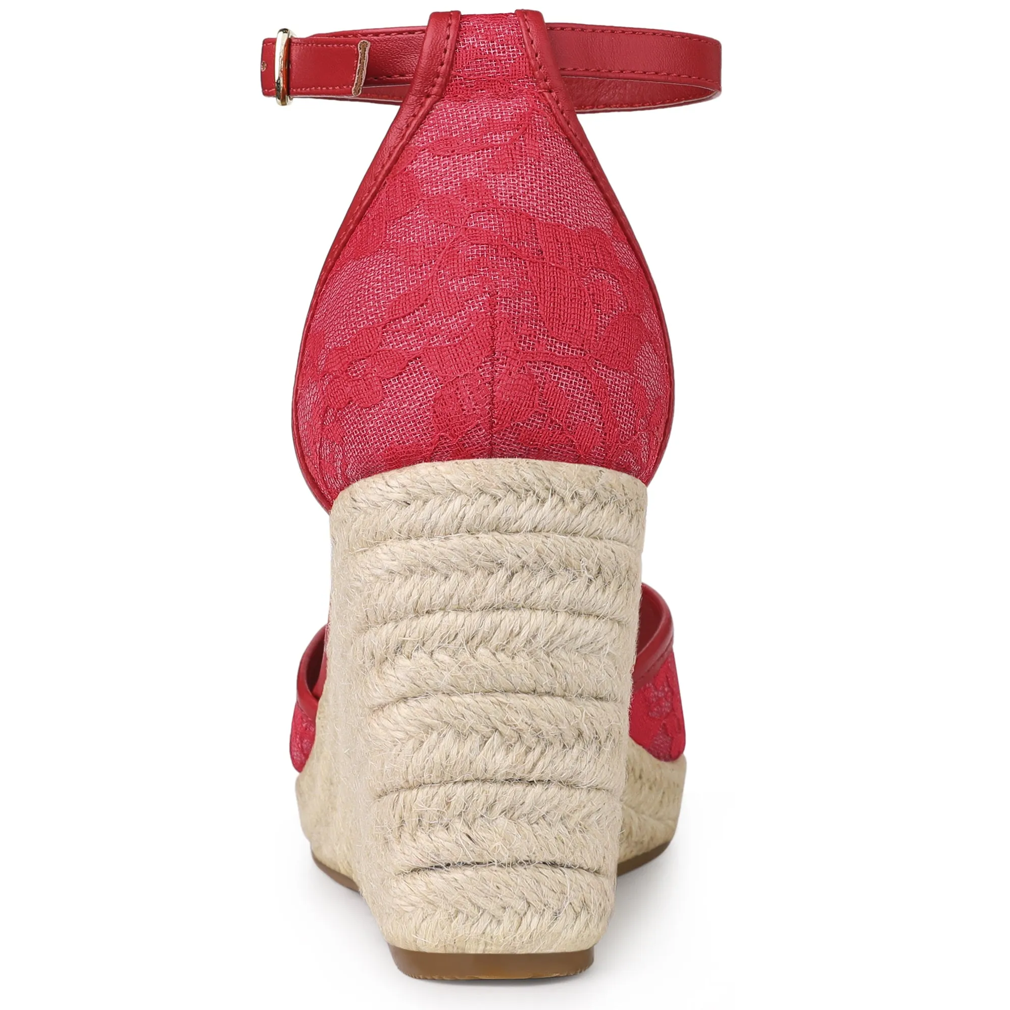 Closed Toe Espadrille Platform Heel Lace Wedge Sandals