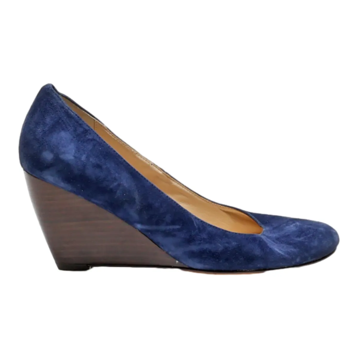 COLE HAAN Wedge Heels Blue Suede Womens UK 5.5