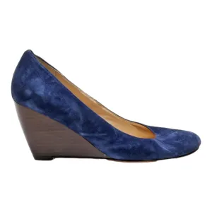COLE HAAN Wedge Heels Blue Suede Womens UK 5.5