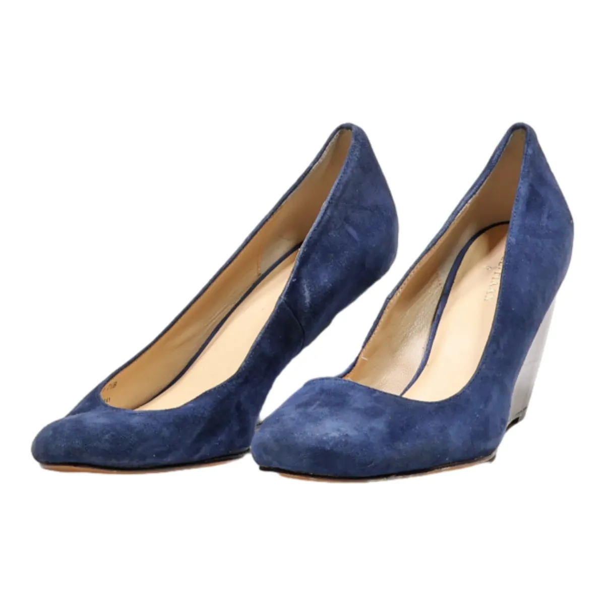 COLE HAAN Wedge Heels Blue Suede Womens UK 5.5