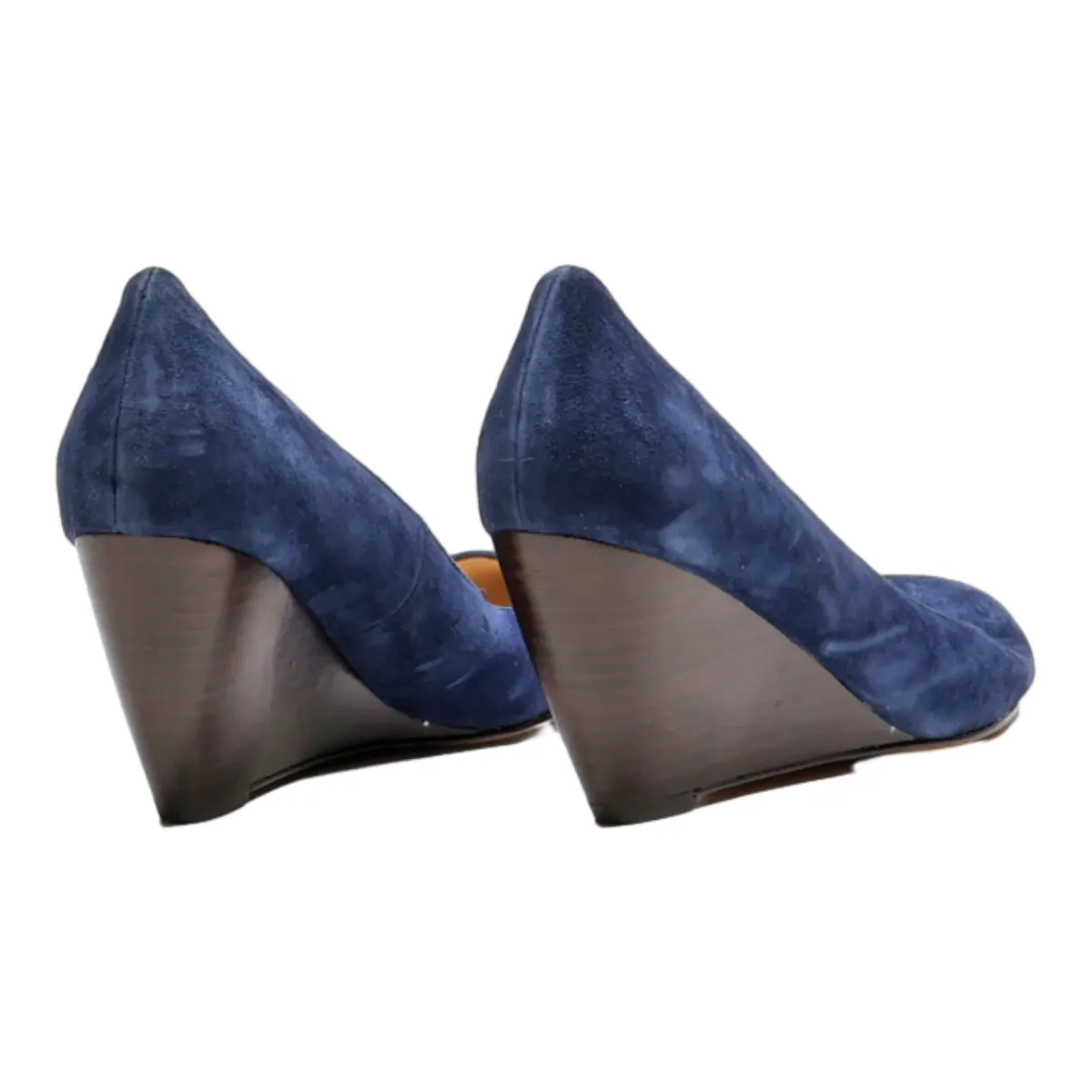COLE HAAN Wedge Heels Blue Suede Womens UK 5.5