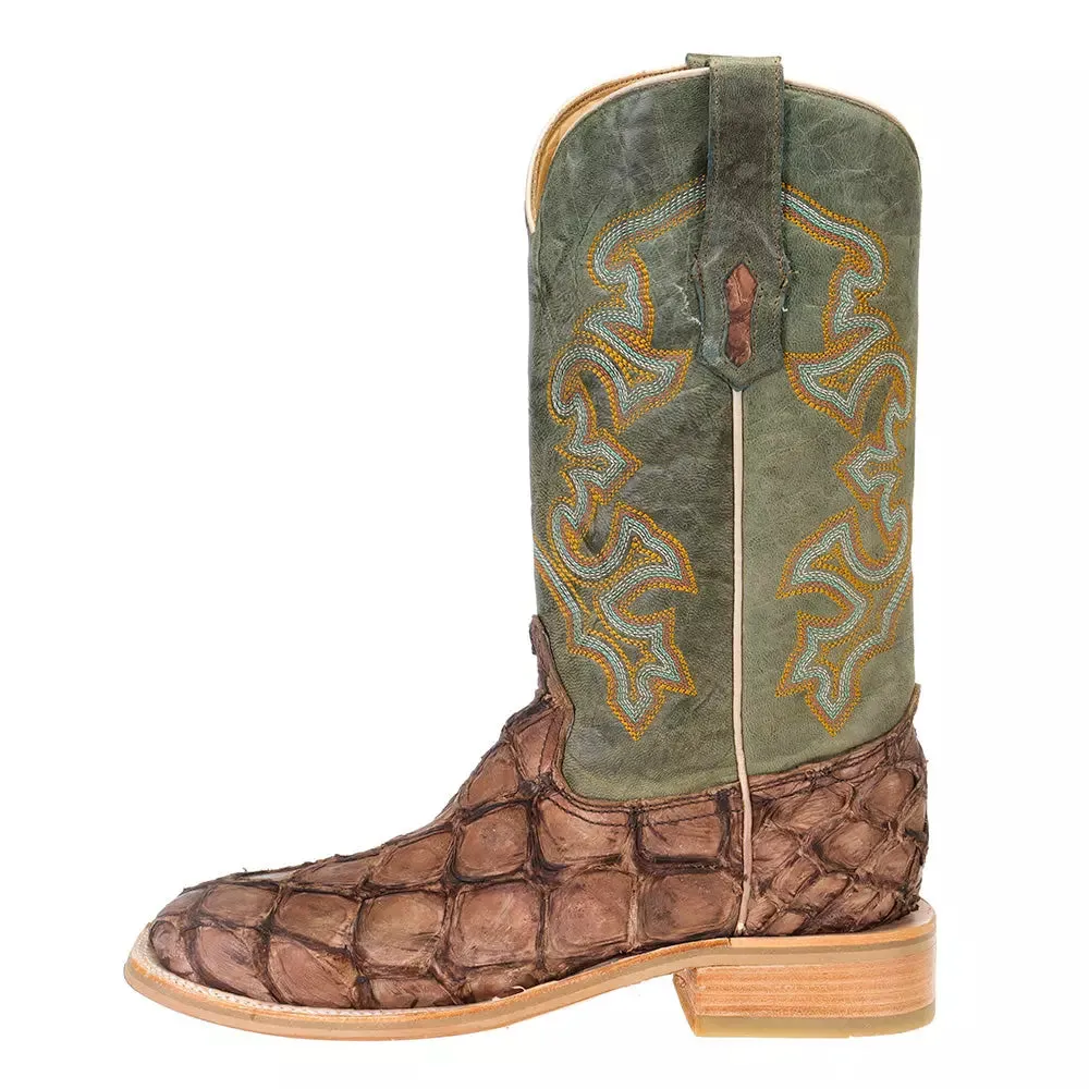 Corral Men's Brown/ Turquoise Fish Embroidery Boots A4048
