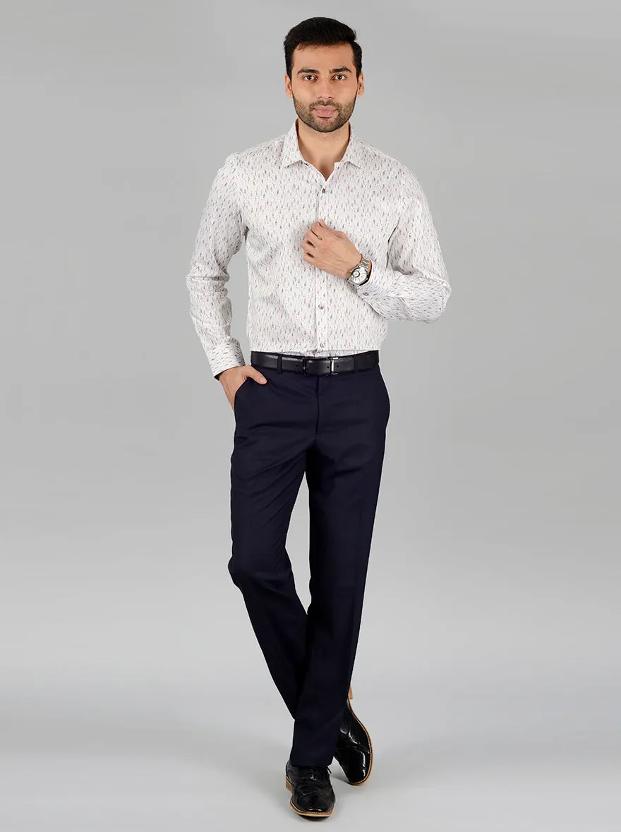 Cream Printed Slim Fit Party Wear shirt | Wyre