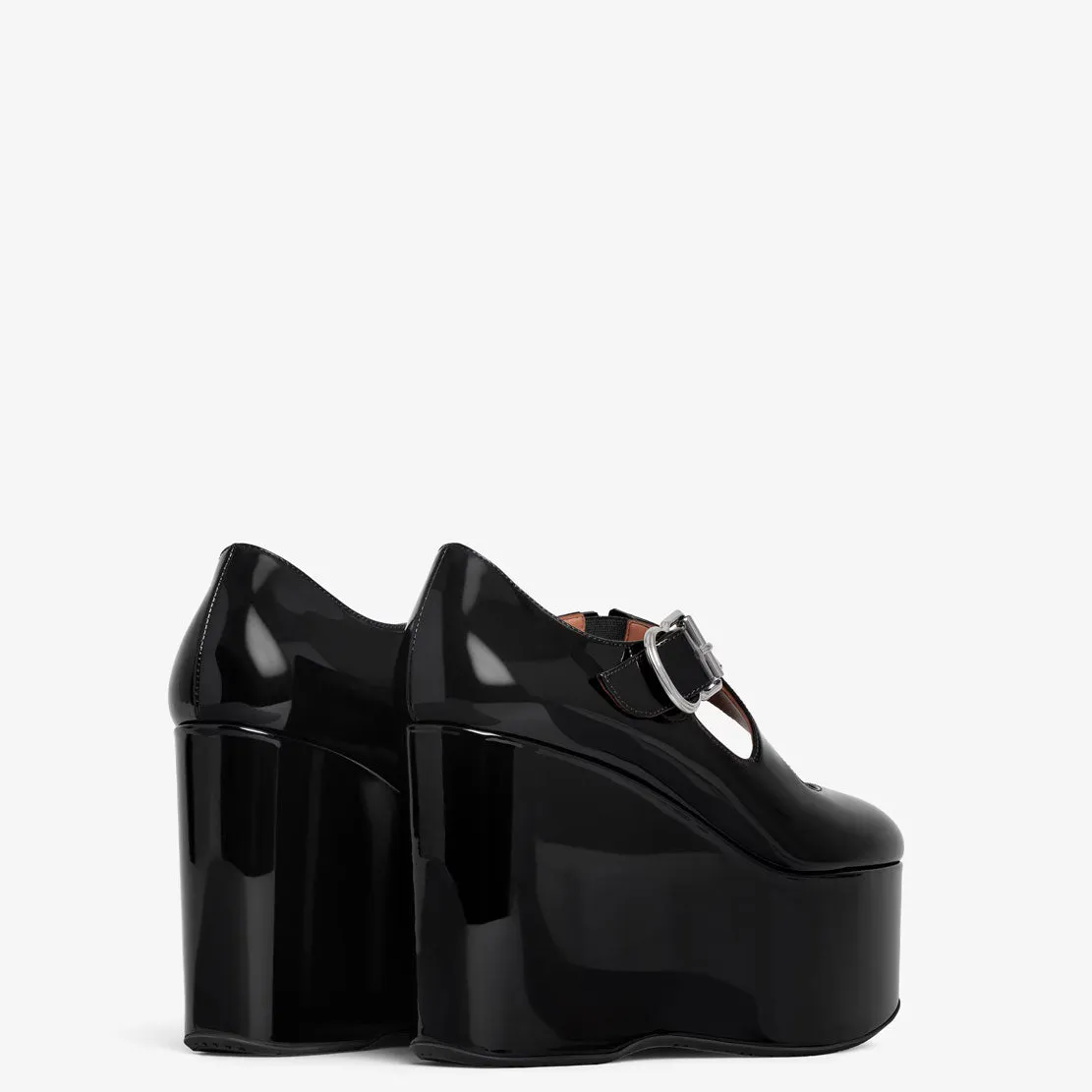 Criss Cross Wedges, Patent Black
