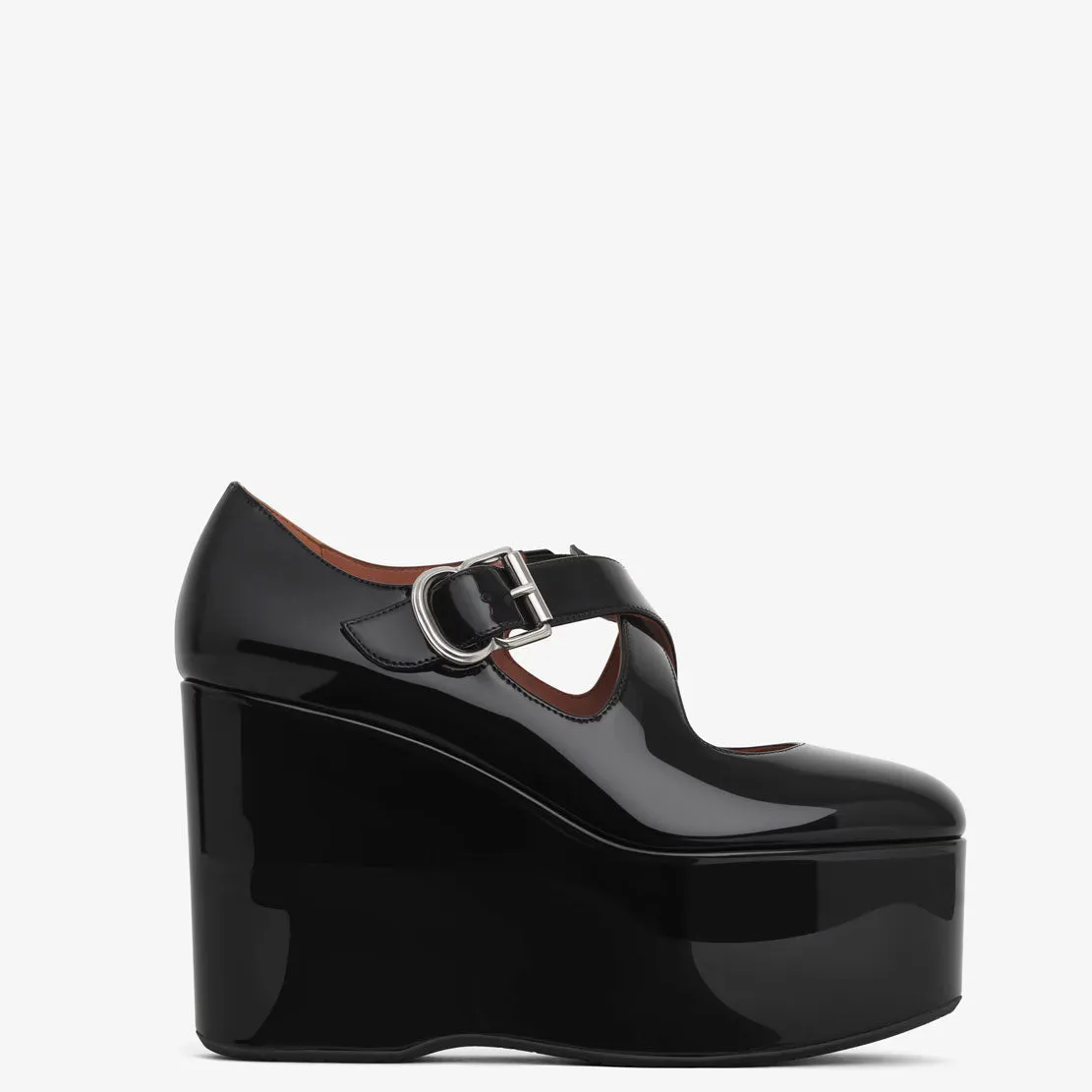 Criss Cross Wedges, Patent Black