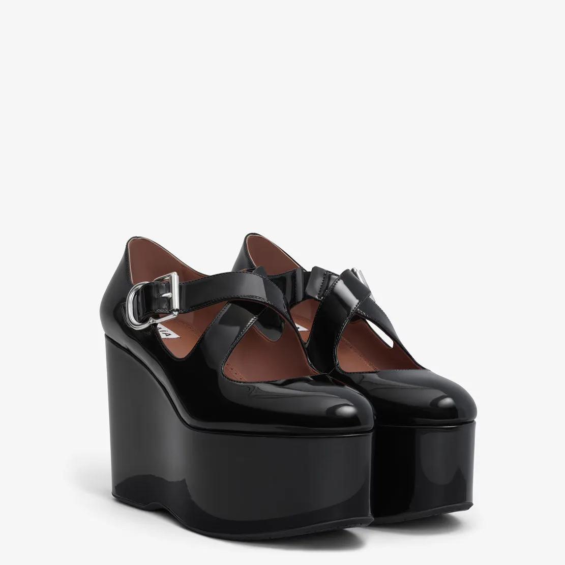 Criss Cross Wedges, Patent Black