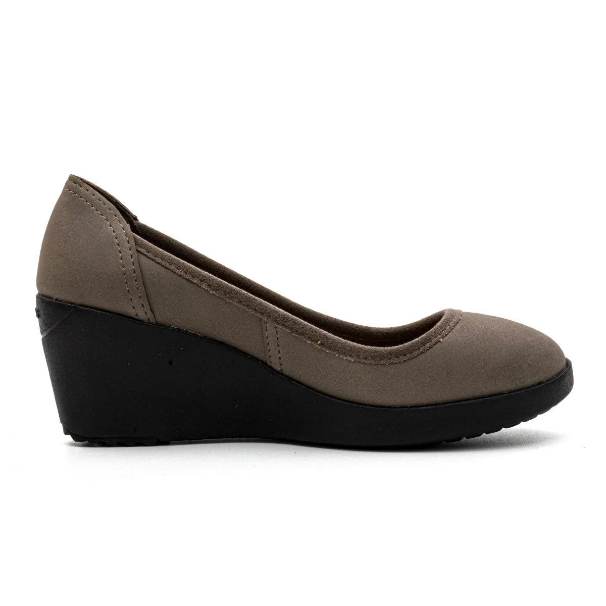Crocs Marin Colorlite Wedge Shoes Leather Grey Colour For Women