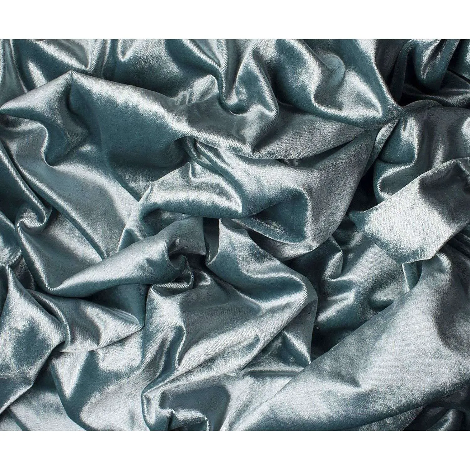 Crushed Velvet Duck Egg Blue Fabric