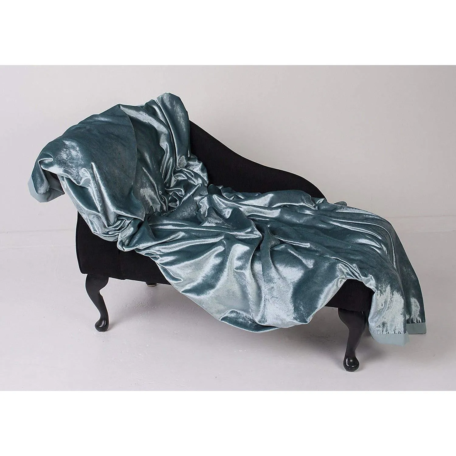 Crushed Velvet Duck Egg Blue Fabric