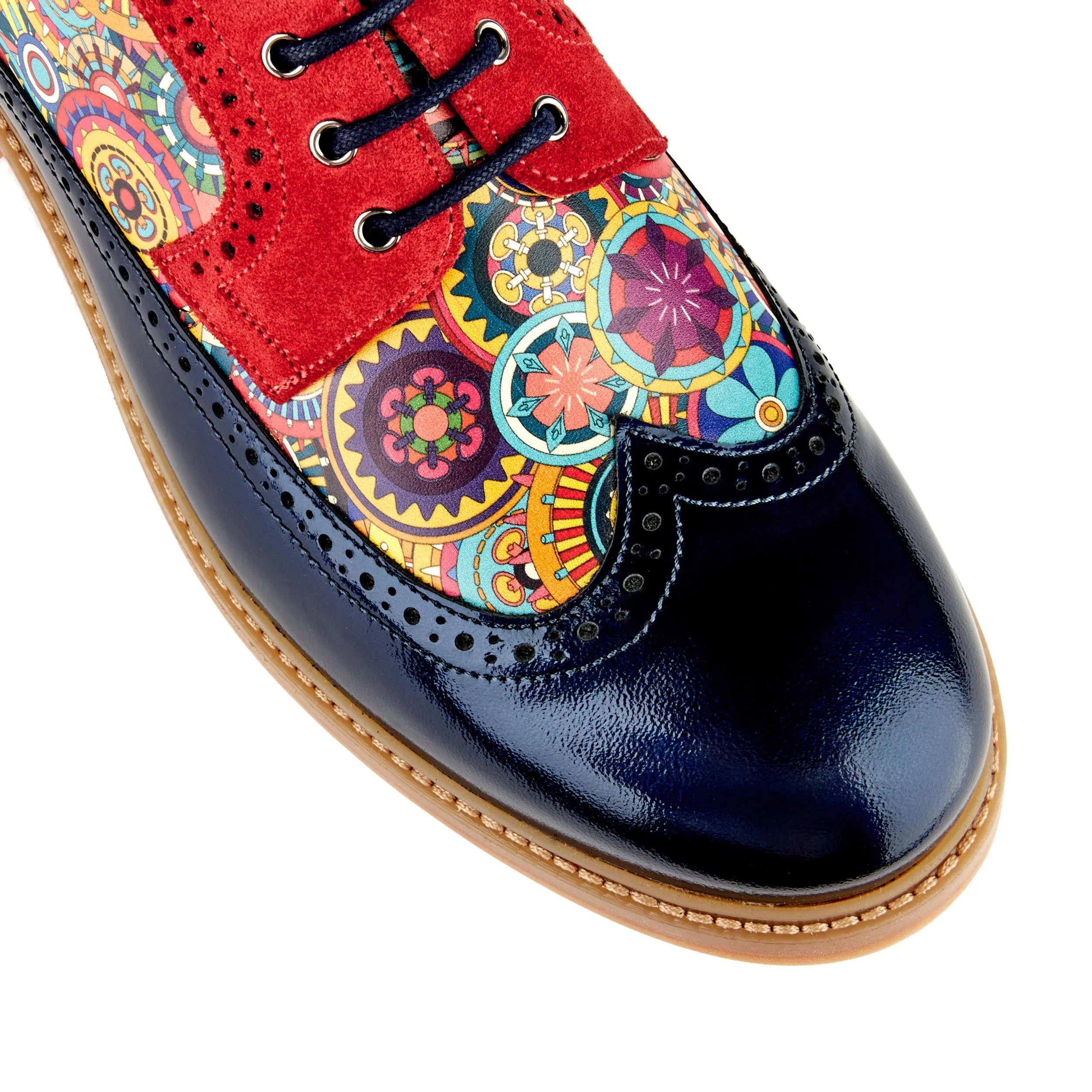 Cyclone - Red Signature - Men's chunky sole leather shoe in multicolour leather
