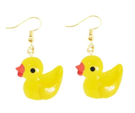 Dangle Yellow Duck Earrings | Lightweight Funny Cute Ducks Earrings