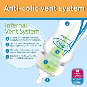 Dr. Brown's Options Anti-Colic Bottle Starter Kit: Vacuum-Free Design Junior