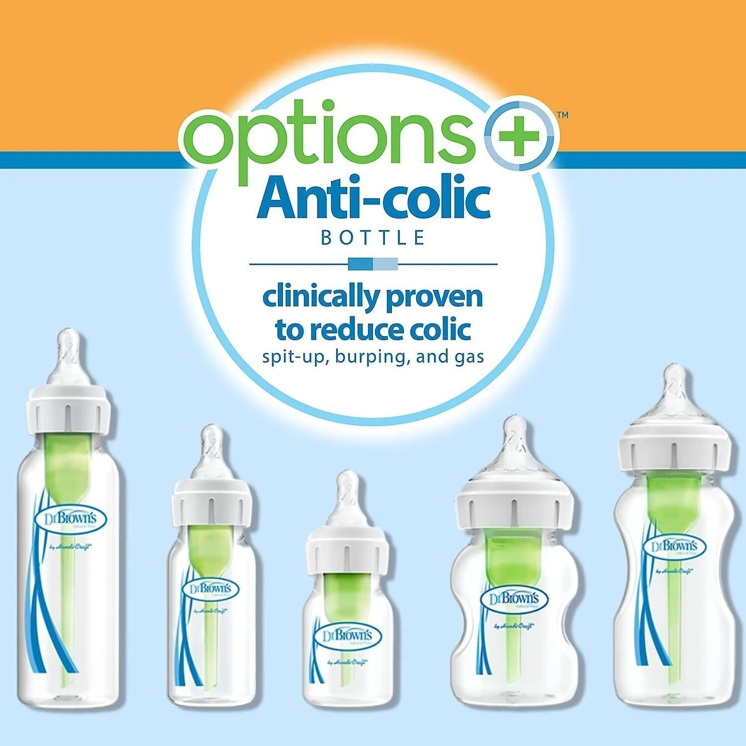 Dr. Brown's Options Anti-Colic Bottle Starter Kit: Vacuum-Free Design Junior