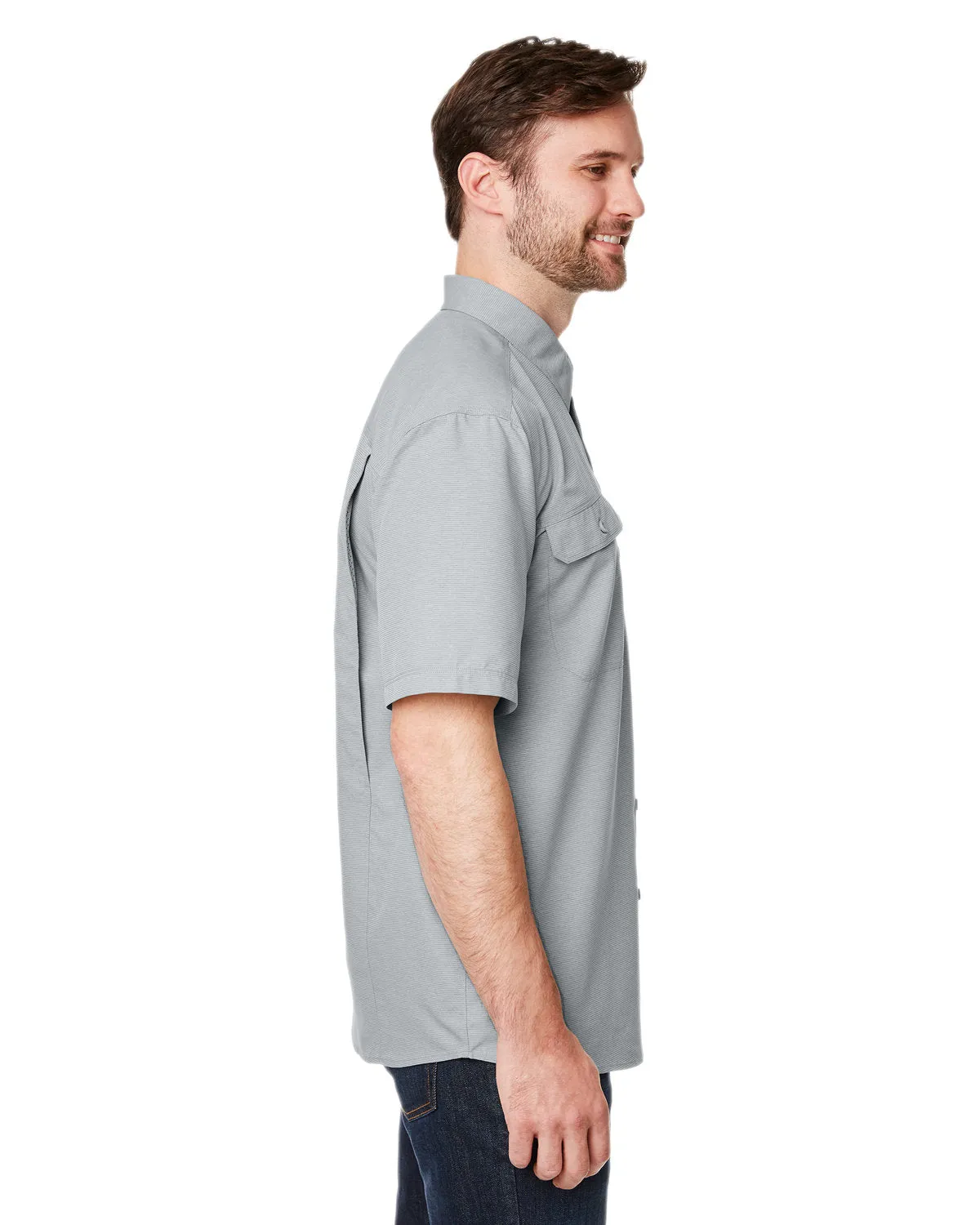 Dri Duck 4445DD Men's Crossroad Dobby Short-Sleeve Woven Shirt