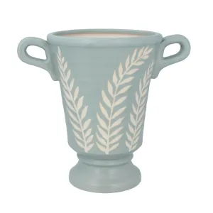 Duck egg laurel print urn ornament (Large)
