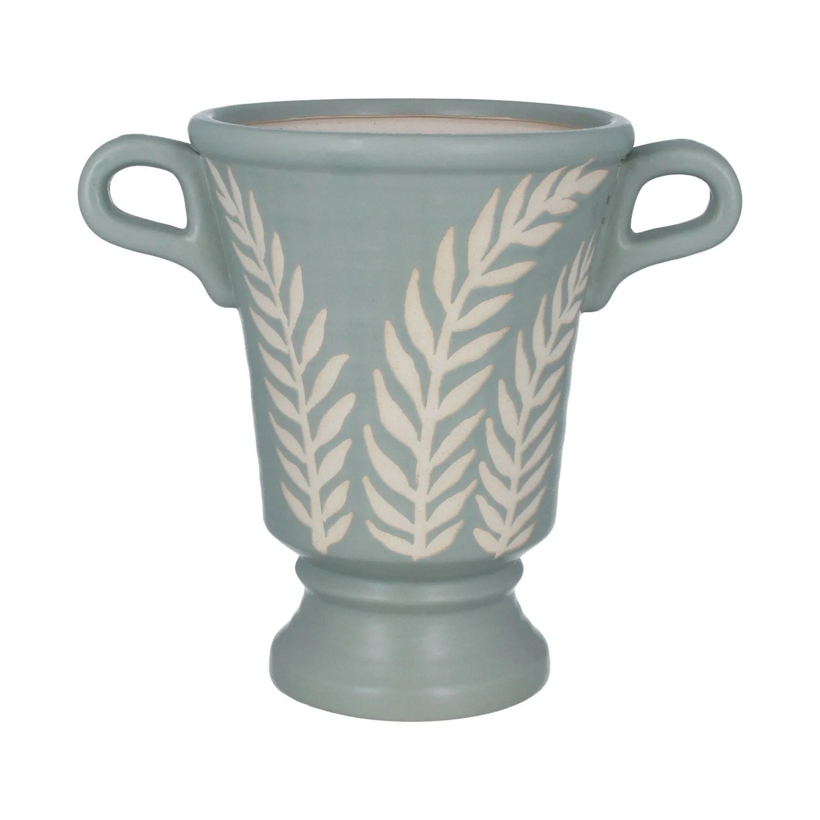 Duck egg laurel print urn ornament (Small)